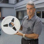 Richard (Dick) Nafzger with Apollo data tape