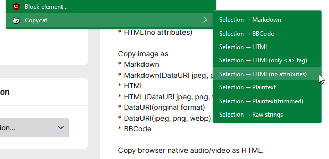 Copy Selected HTML excluding attributes.